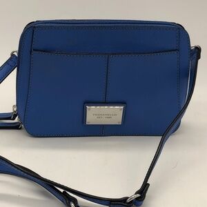 TIGNANELLO Purse Handbag Crossbody Blue Genuine Leather Excellent Condition